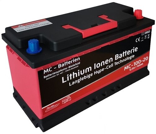 Lithium LiFePo4 Batterie 100Ah + 6AH für BMS + 5 Jahre Garantie