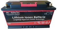 Lithium LiFePo4 Batterie 100Ah mit Bluetooth + 6AH...