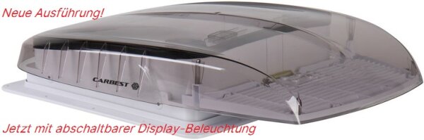 Carbest Dachlüfter VanVent 40x40 Rauchglas mit Fernbedienung V3 mit abnehmbaren Fliegengitter
